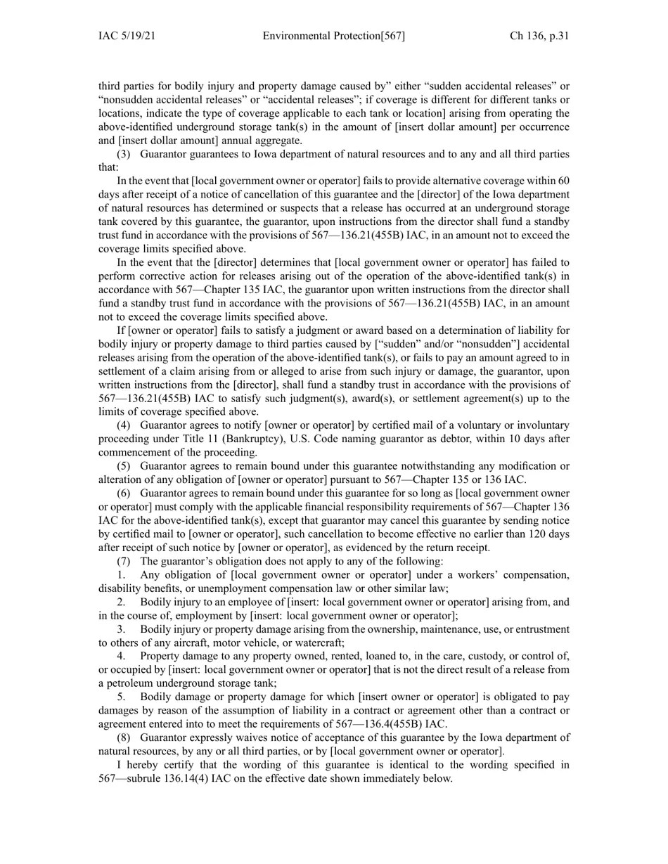 Iowa Chapter 136 Financial Responsibility for Underground Storage