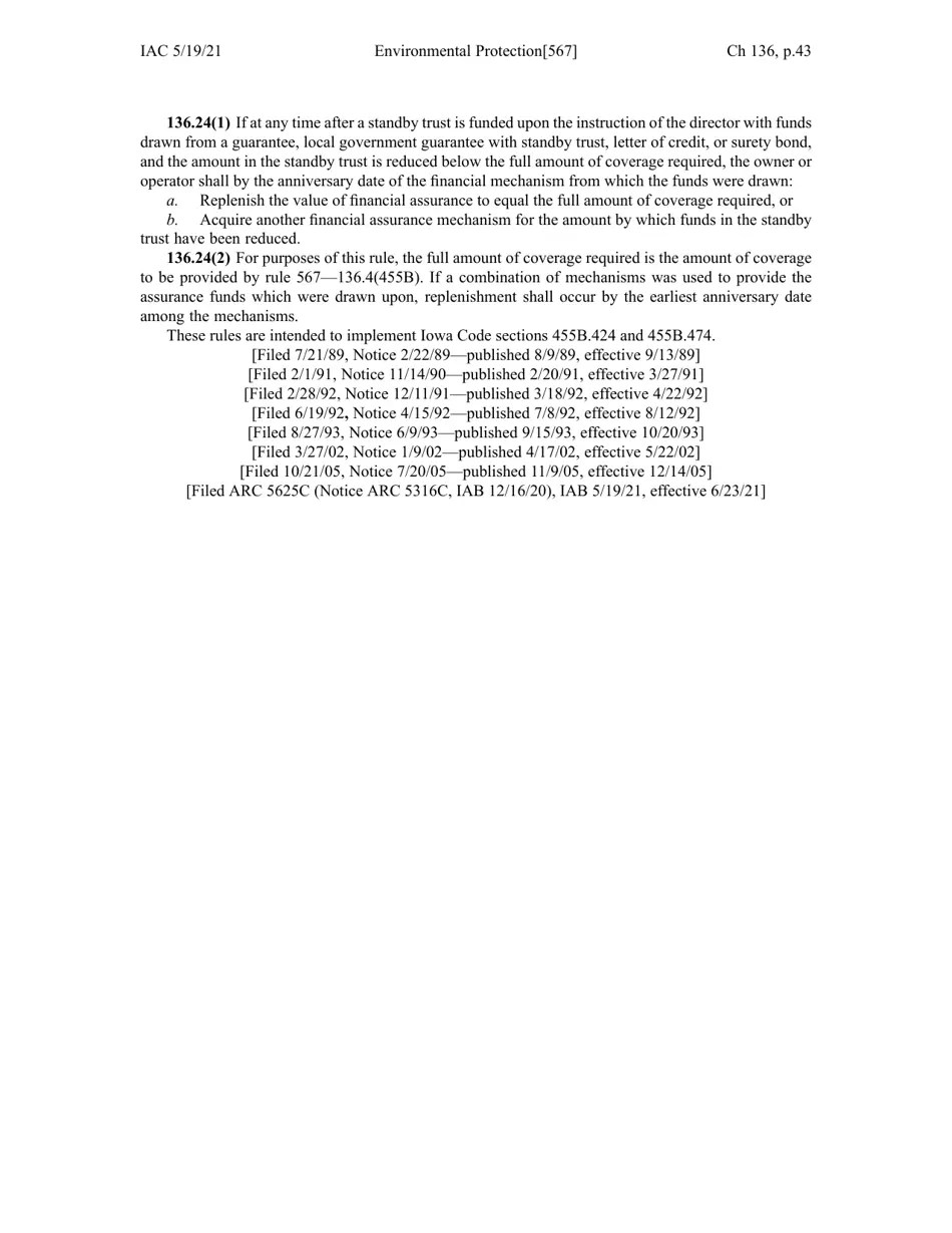 Iowa Chapter 136 Financial Responsibility for Underground Storage