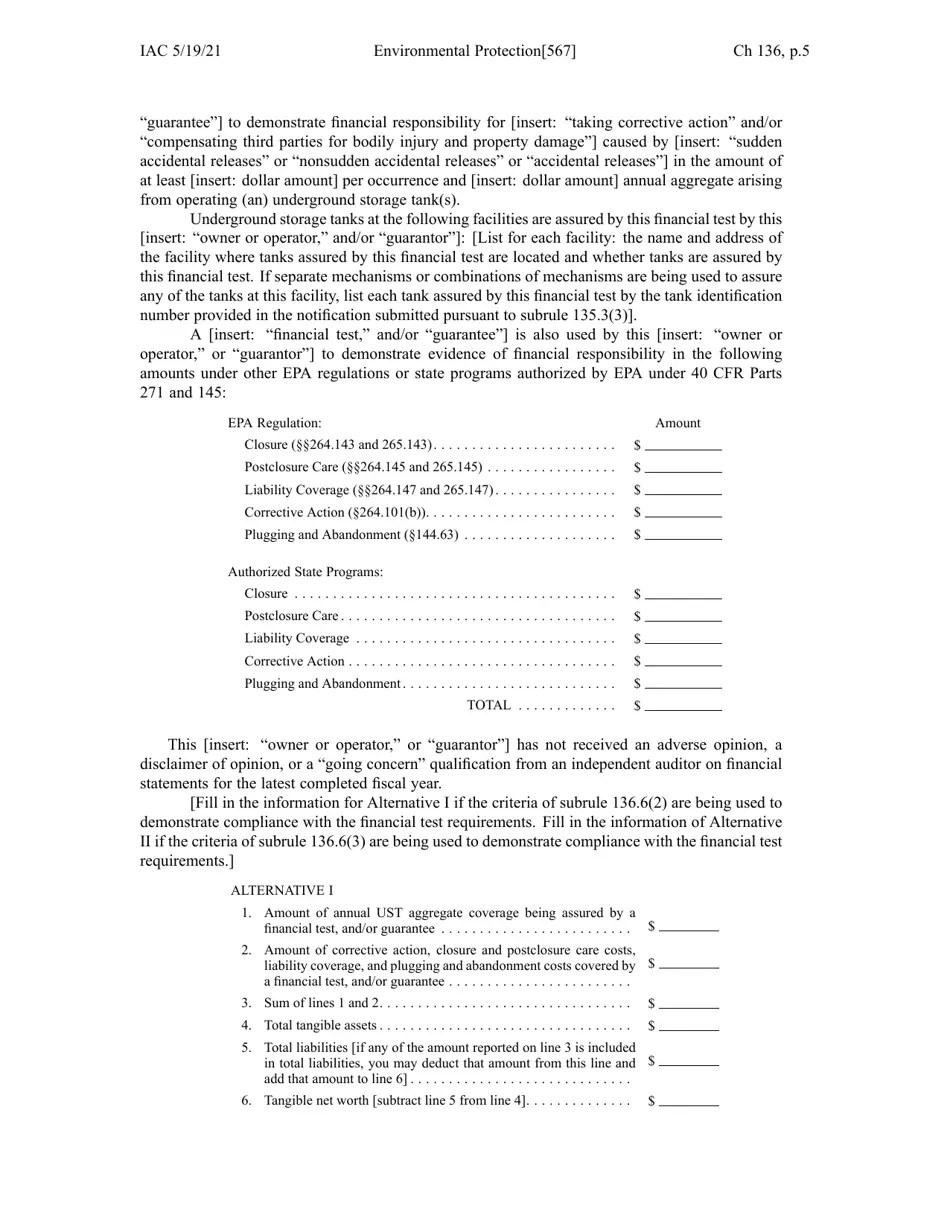 Iowa Chapter 136 Financial Responsibility for Underground Storage