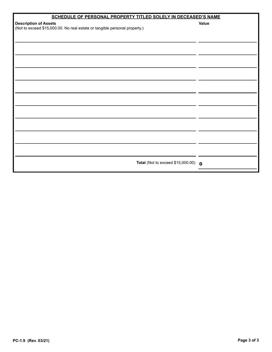 Form PC1.9 Download Fillable PDF or Fill Online Petition for Voluntary Informal Executor, Rhode