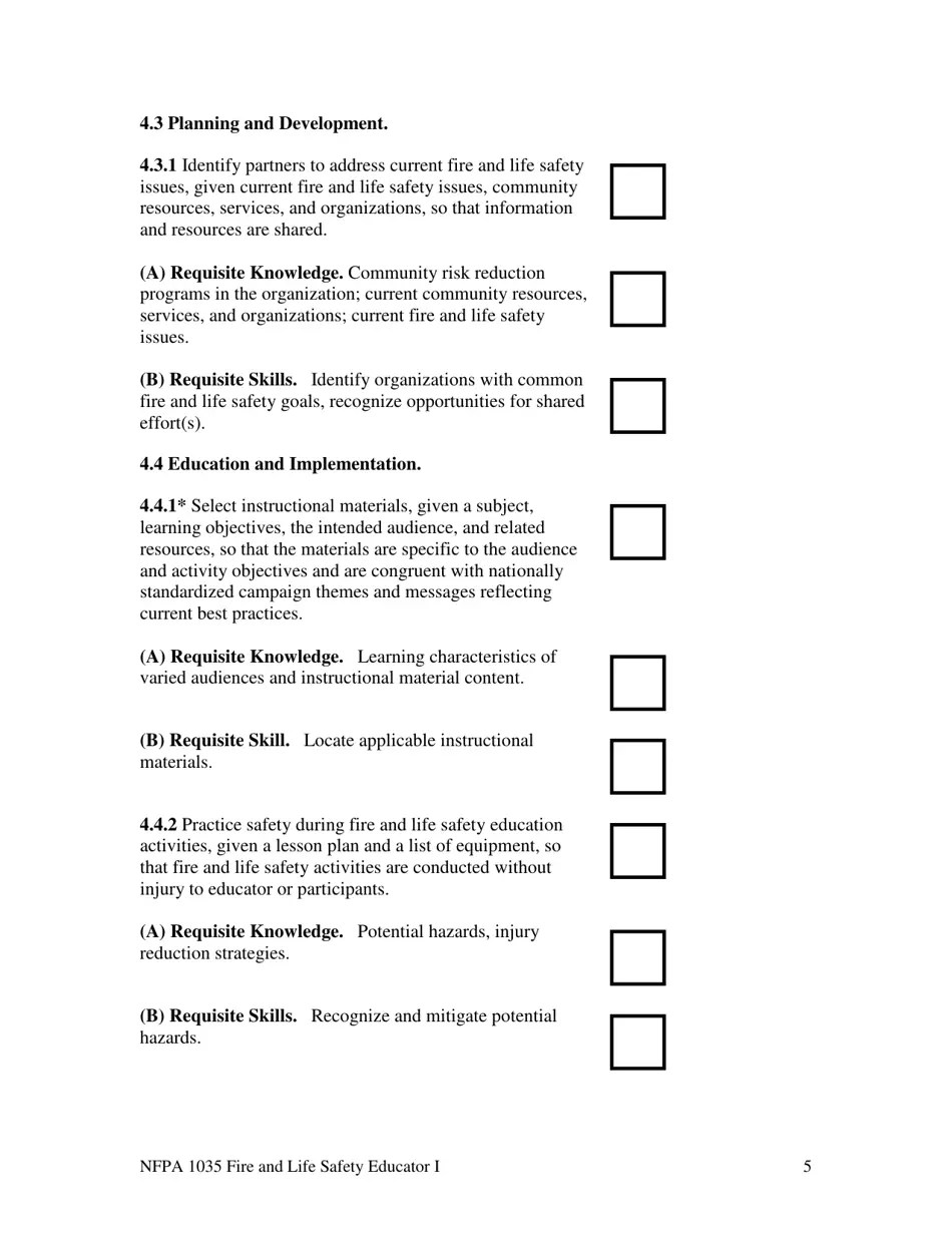 Oregon NFPA Fire and Life Safety Educator I Task Book Fill Out, Sign
