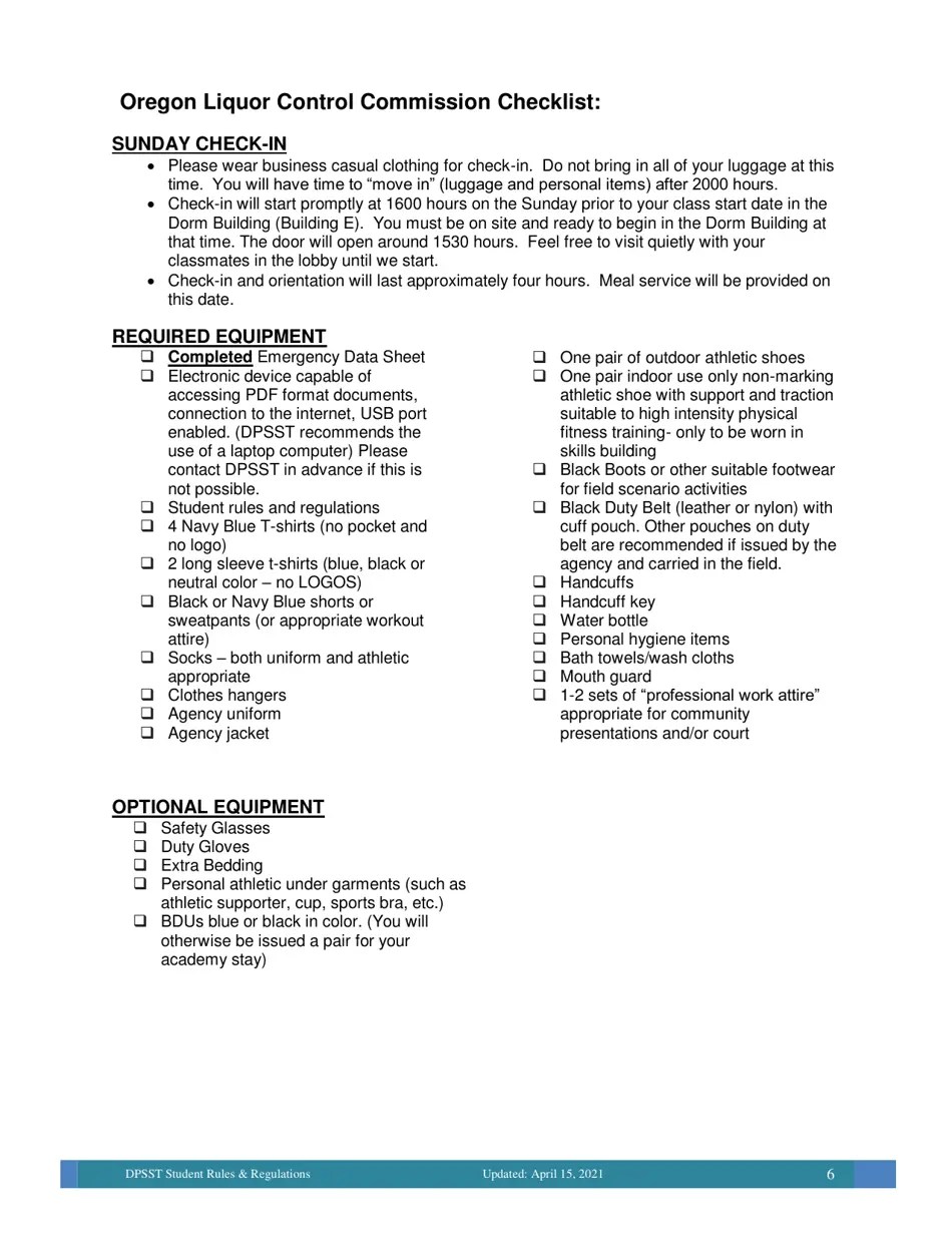Oregon Oregon Liquor Control Commission Checklist Fill Out, Sign