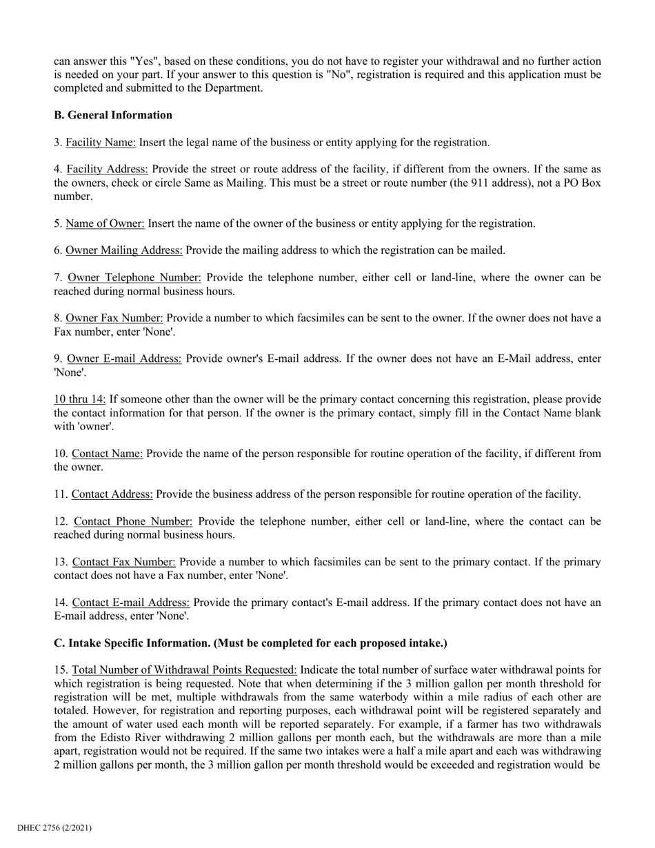 DHEC Form 2756 Fill Out, Sign Online and Download Fillable PDF, South