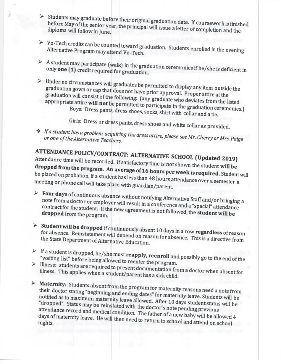 Oklahoma Blackwell High School Alternative School Student Manual Fill