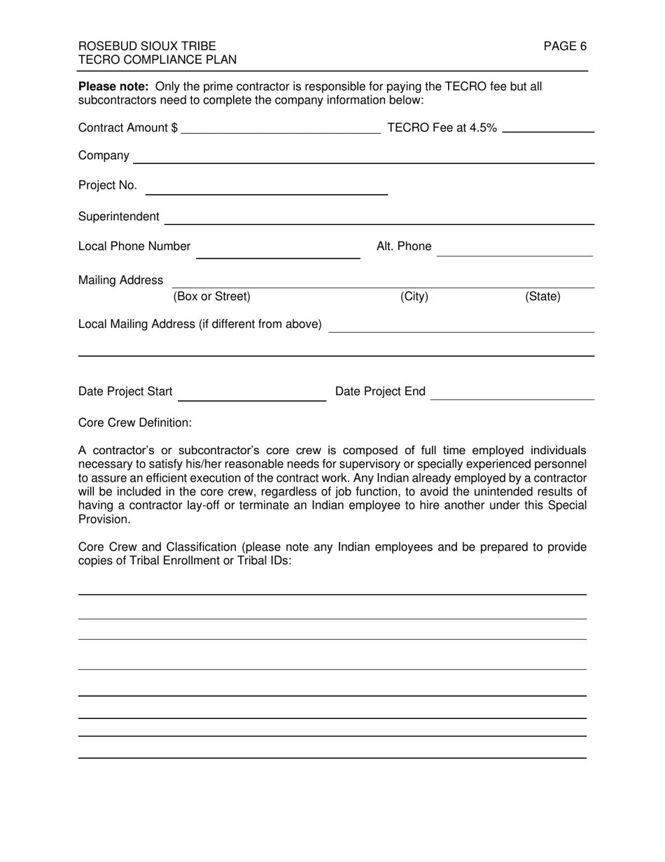 South Dakota Rosebud Sioux Tribe Tribal Employment and Contracting