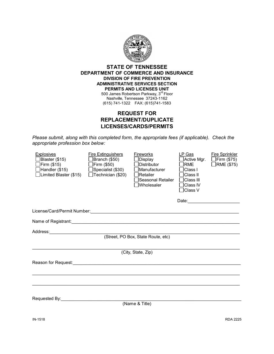 Form IN1518 Fill Out, Sign Online and Download Printable PDF