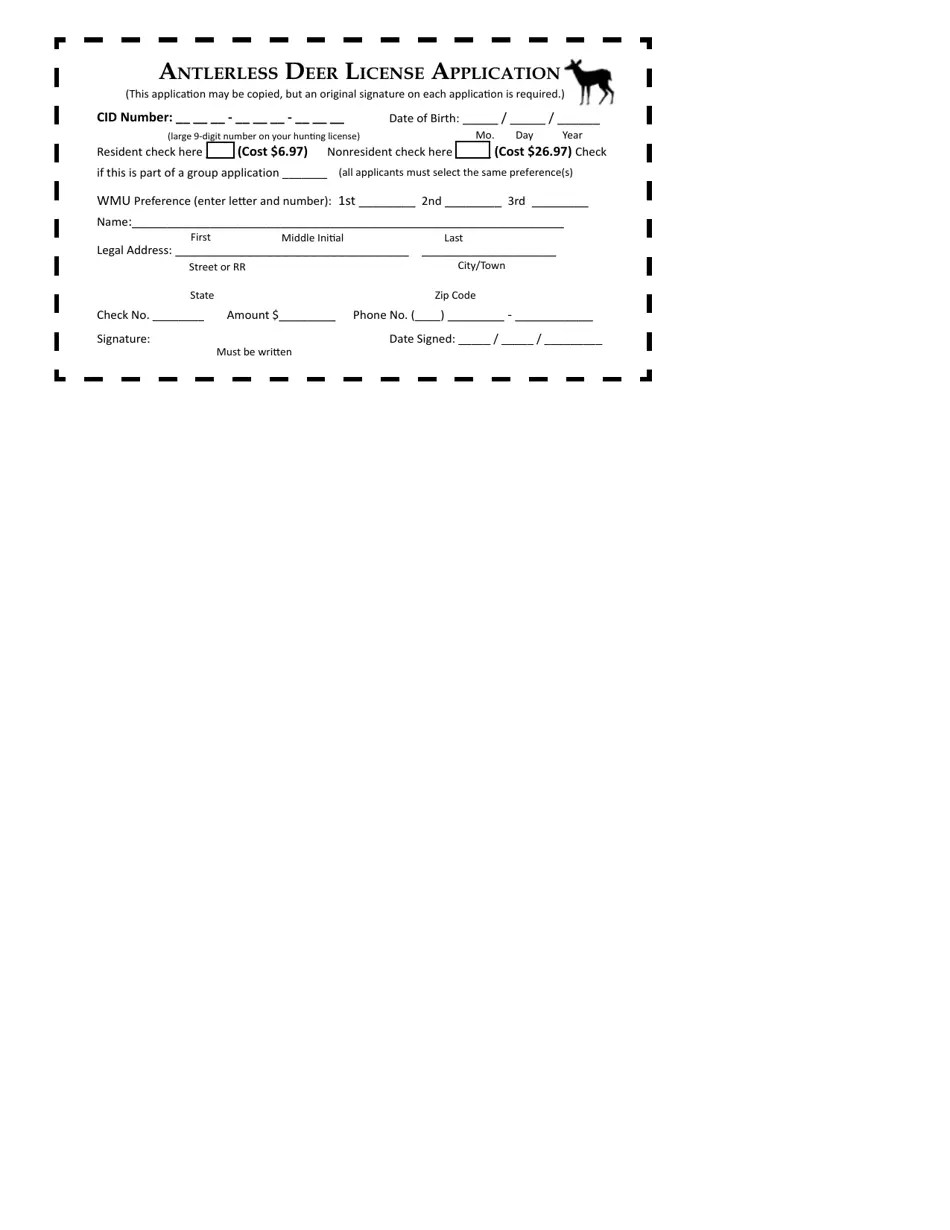 Pennsylvania Antlerless Deer License Application Download Fillable PDF