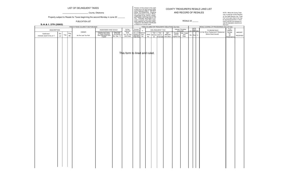 Form S.A.& I.279 Fill Out, Sign Online and Download Printable PDF