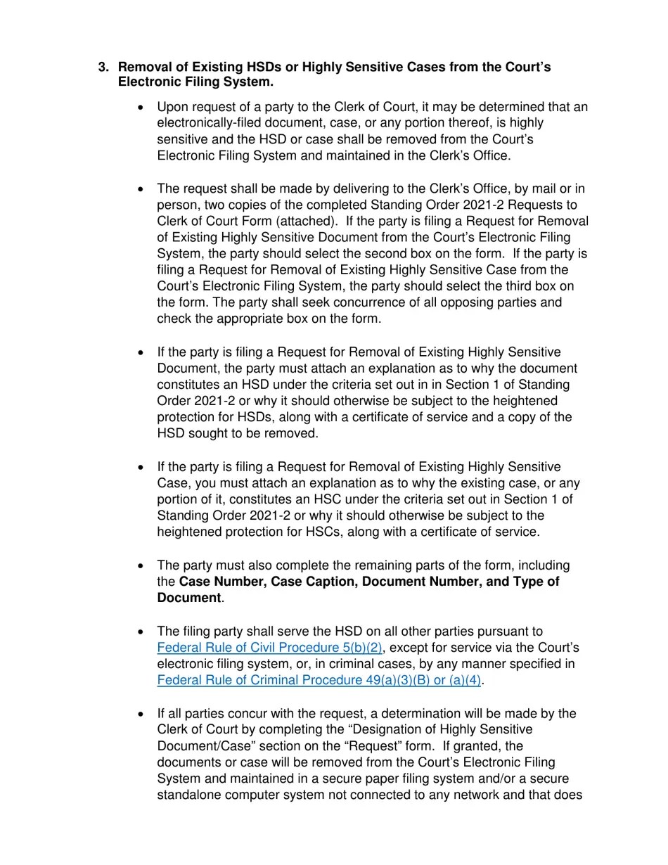 Pennsylvania Standing Order 20212 Requests to Clerk of Court Fill