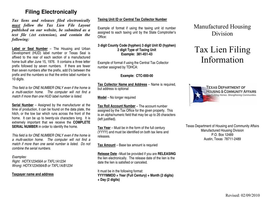 Download Instructions for MHD Form 1045 Notice of Tax Lien/Release PDF