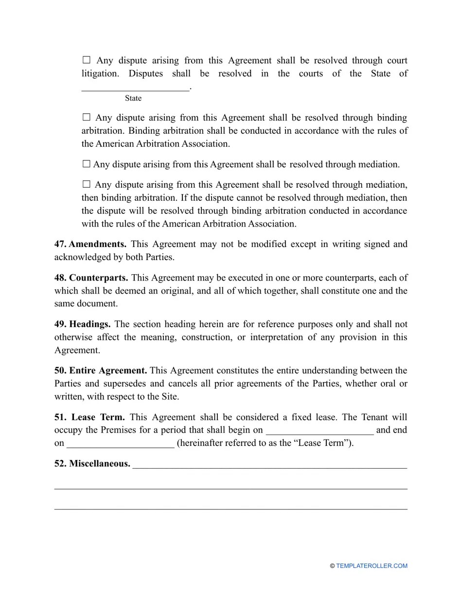 North Dakota Land Lease Agreement Template Fill Out, Sign Online and