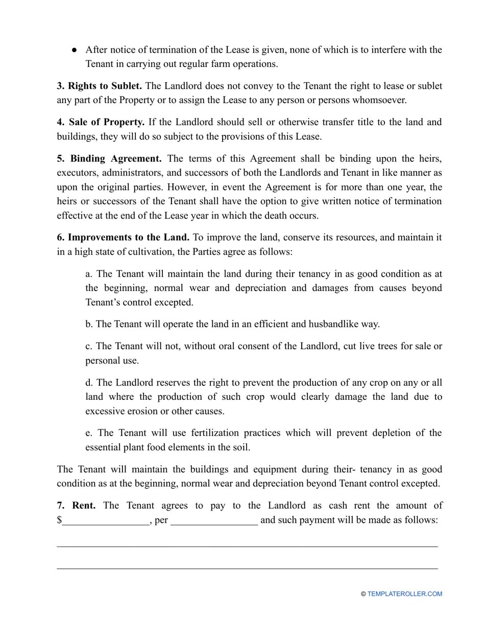 Nebraska Farm Lease Agreement Template Fill Out, Sign Online and