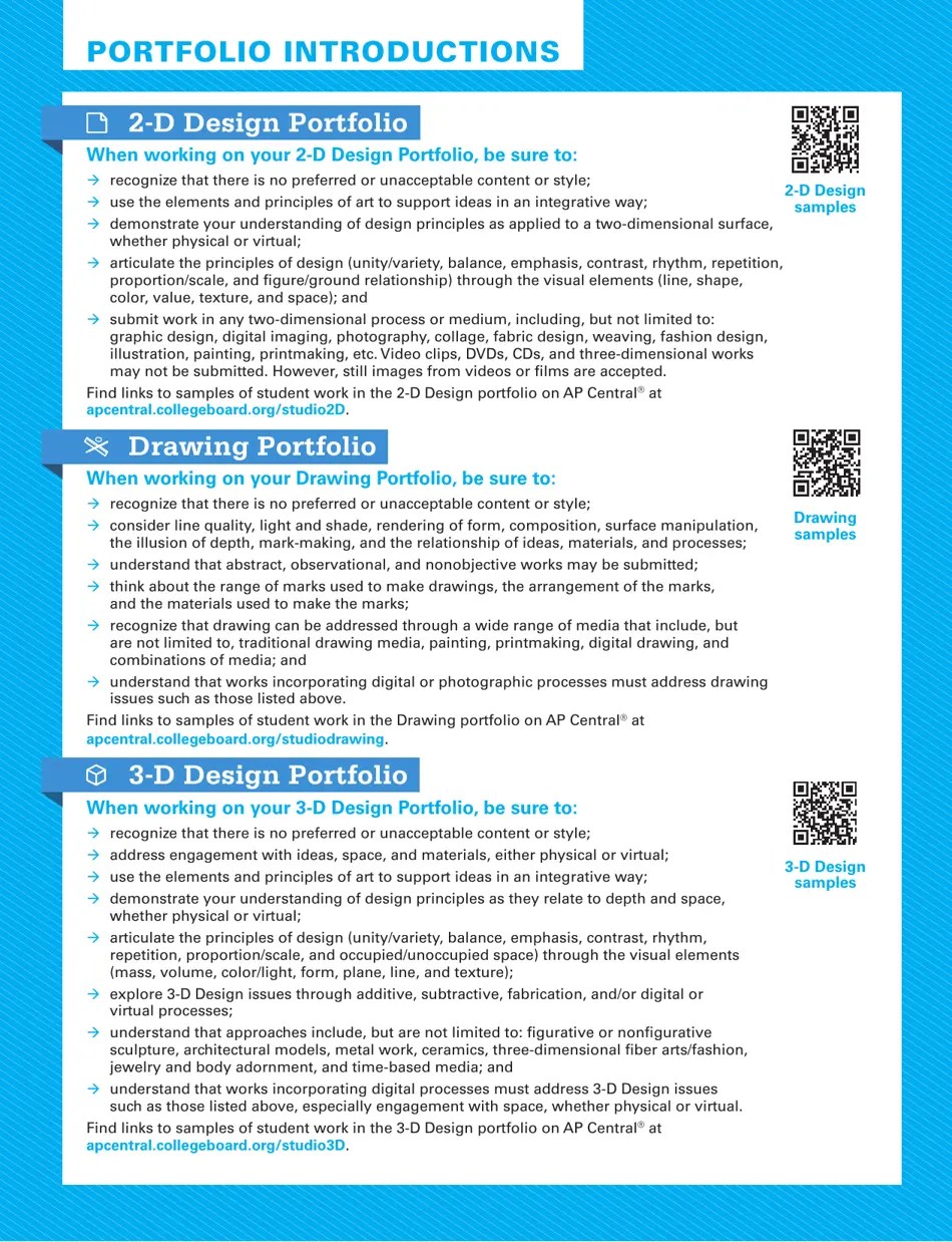 Ap Studio Art Portfolio Requirements 20162017 Download Printable PDF