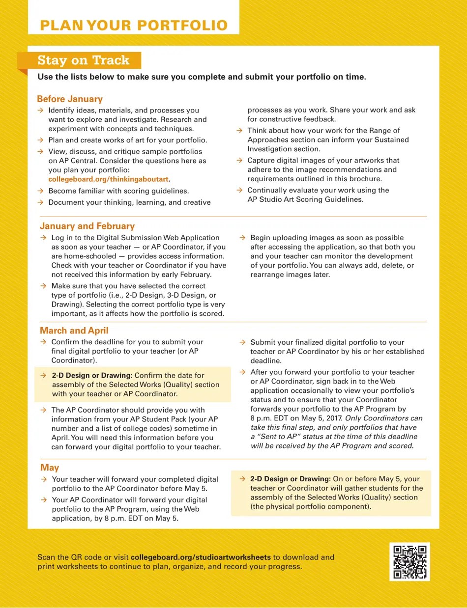 Ap Studio Art Portfolio Requirements 20162017 Download Printable PDF