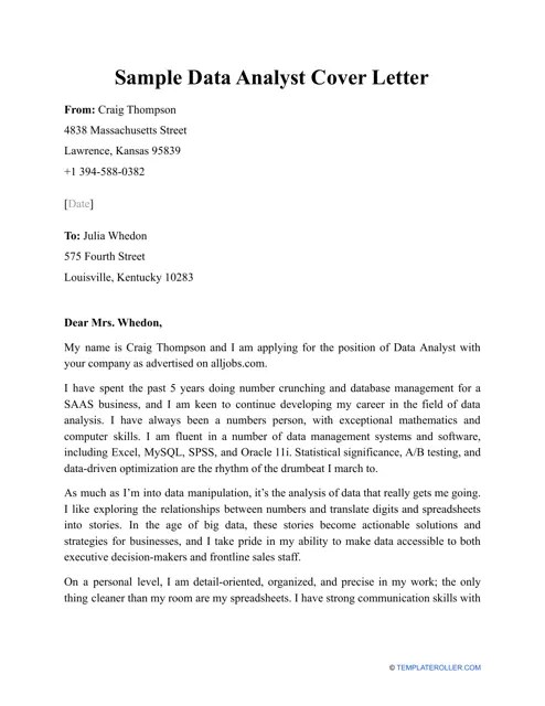 How to Write a Data Analyst Cover Letter (With Examples)