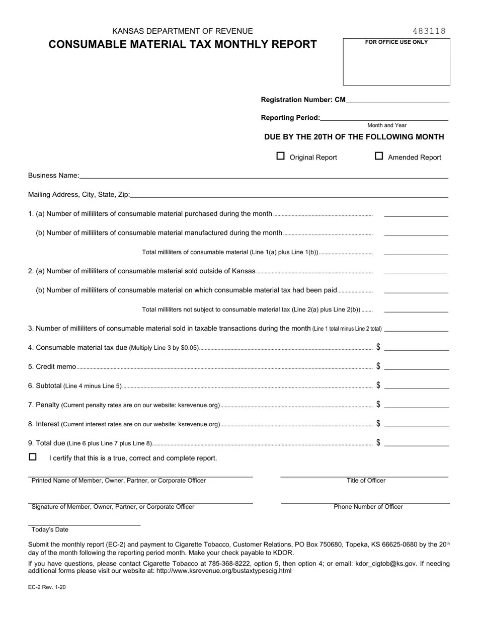 Form EC2 Fill Out, Sign Online and Download Fillable PDF, Kansas