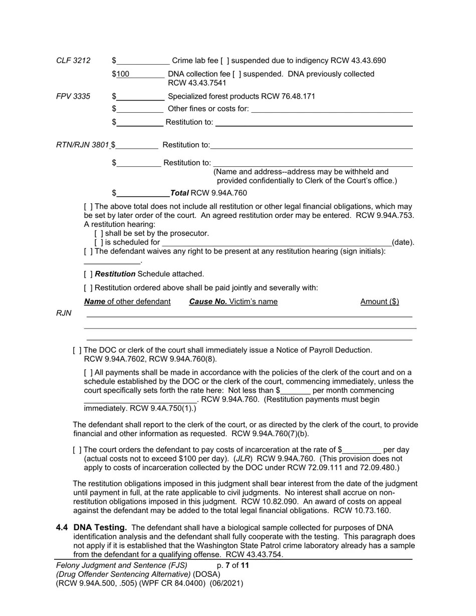 Form WPF CR84.0400 DOSA Download Printable PDF or Fill Online Felony