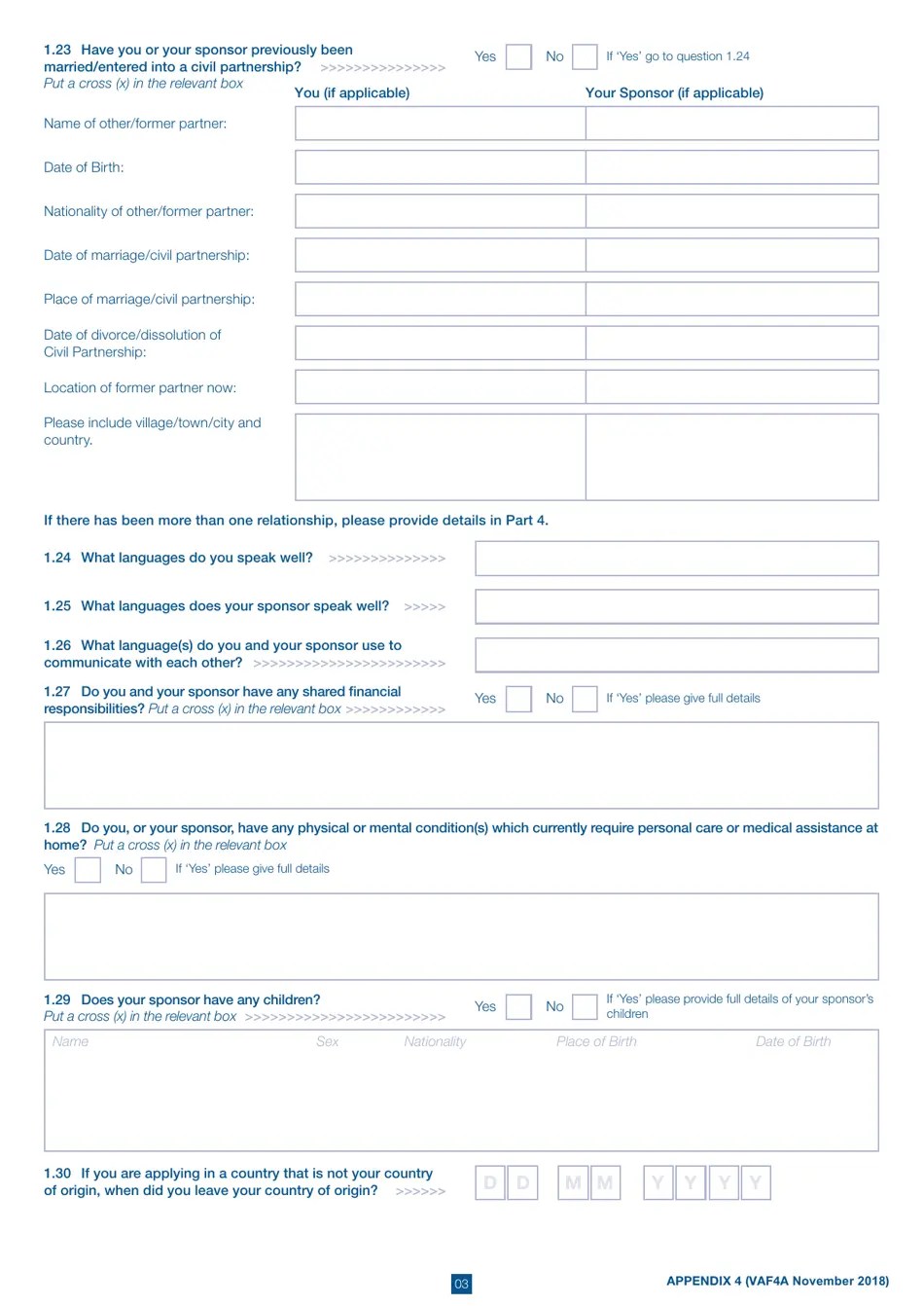 Form VAF4A Appendix 4 Fill Out, Sign Online and Download Printable