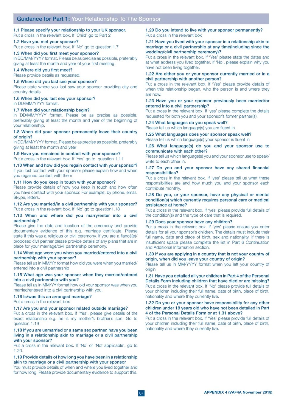 Form VAF4A Appendix 4 Fill Out, Sign Online and Download Printable
