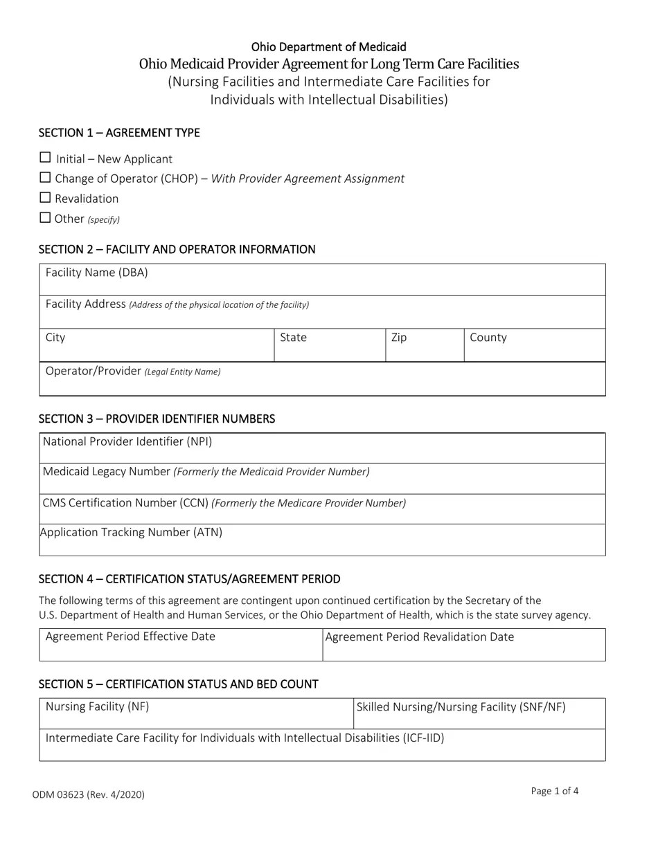 Form ODM03623 Fill Out, Sign Online and Download Fillable PDF, Ohio Templateroller