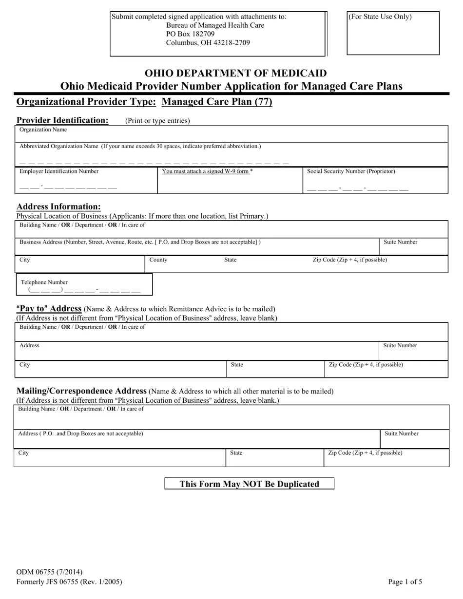 Form ODM06755 Fill Out, Sign Online and Download Printable PDF, Ohio Templateroller