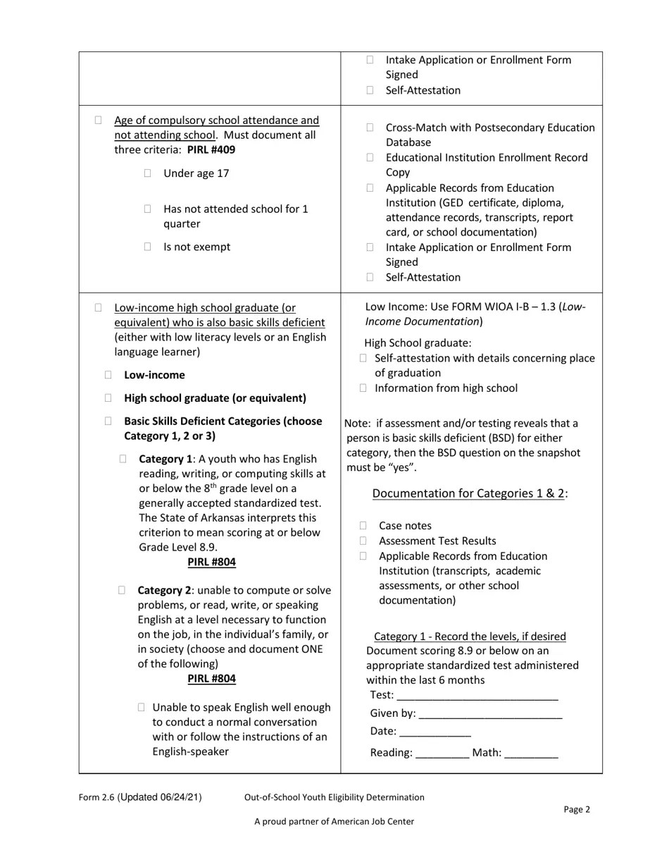 Form 2.6 Fill Out, Sign Online and Download Printable PDF, Arkansas