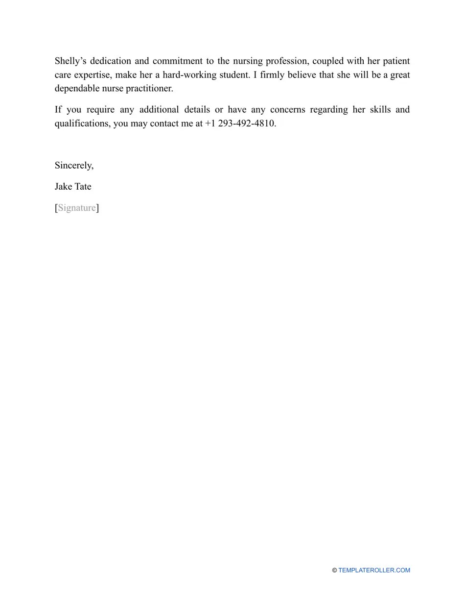 Sample Letter of for Nurse Practitioner School Download