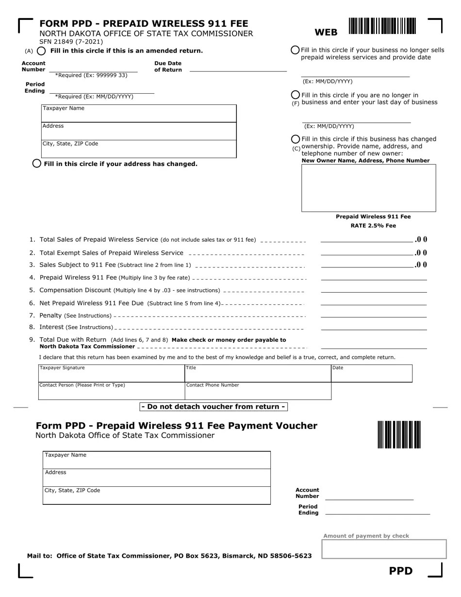 Form PPD (SFN21849) Download Fillable PDF or Fill Online 2.5 Prepaid