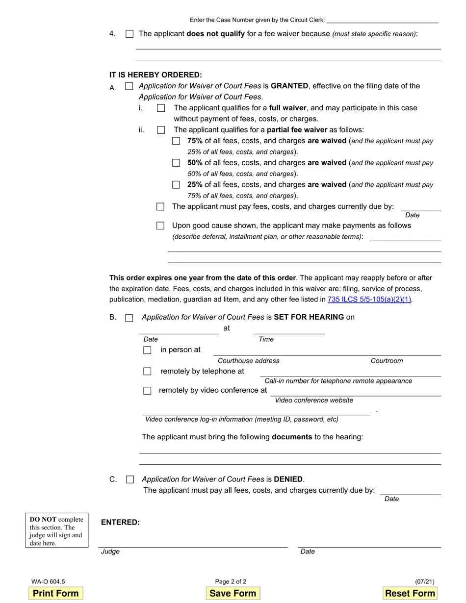 Form WAO604.5 Fill Out, Sign Online and Download Fillable PDF
