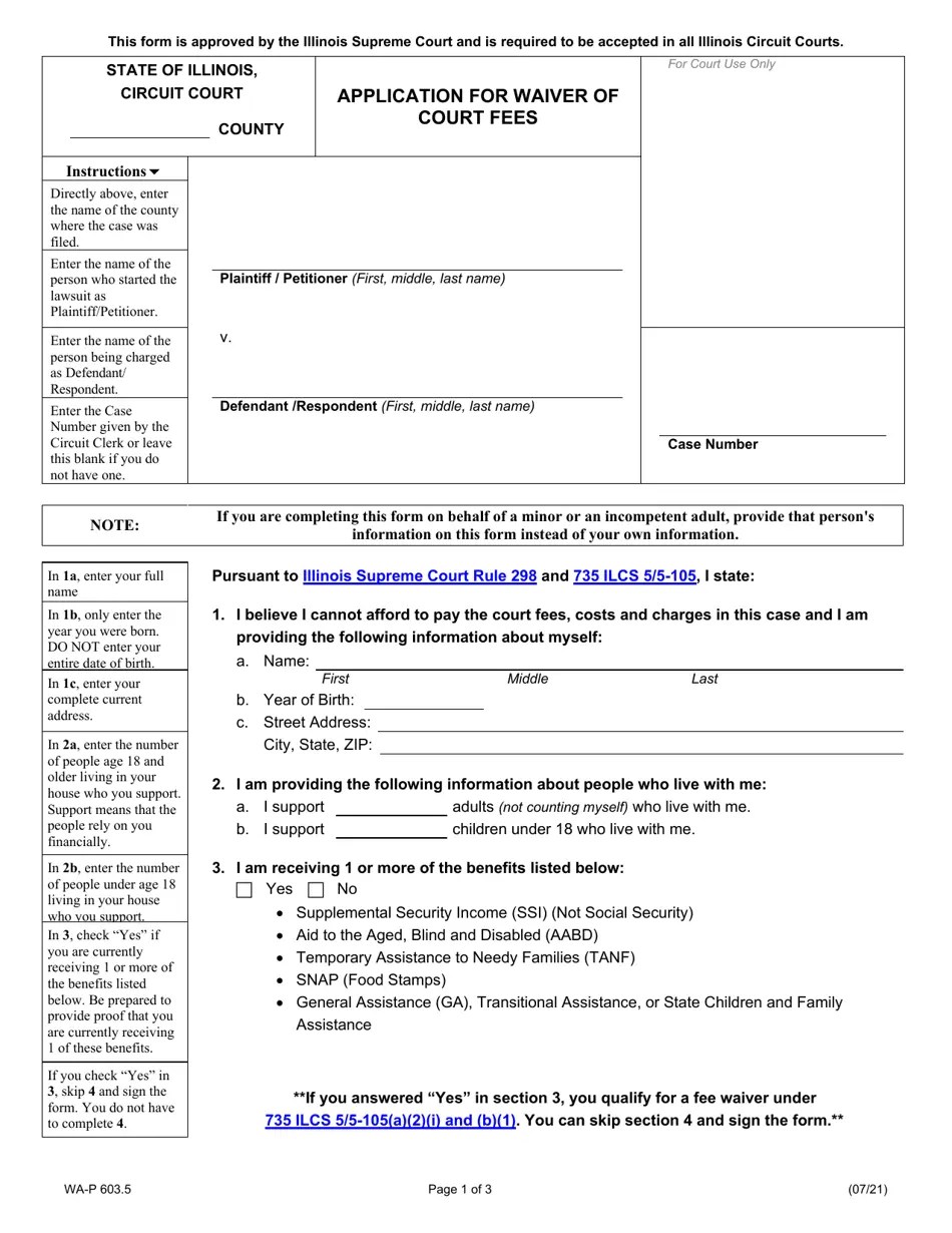 Form WAP603.5 Fill Out, Sign Online and Download Fillable PDF