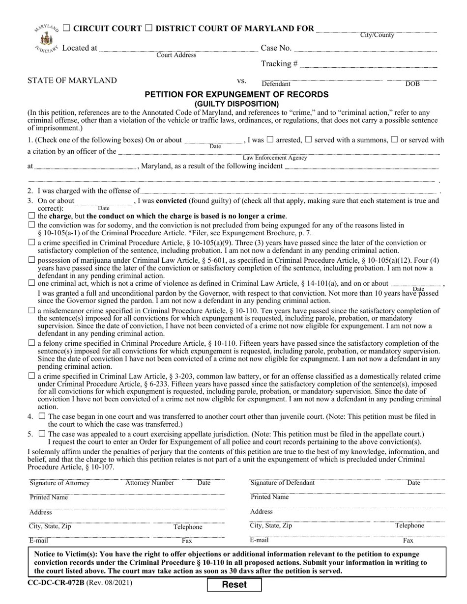 Form CCDCCR072B Fill Out, Sign Online and Download Fillable PDF