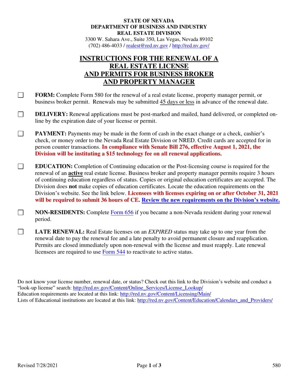 Form 580 Fill Out, Sign Online and Download Fillable PDF, AND PERMITS