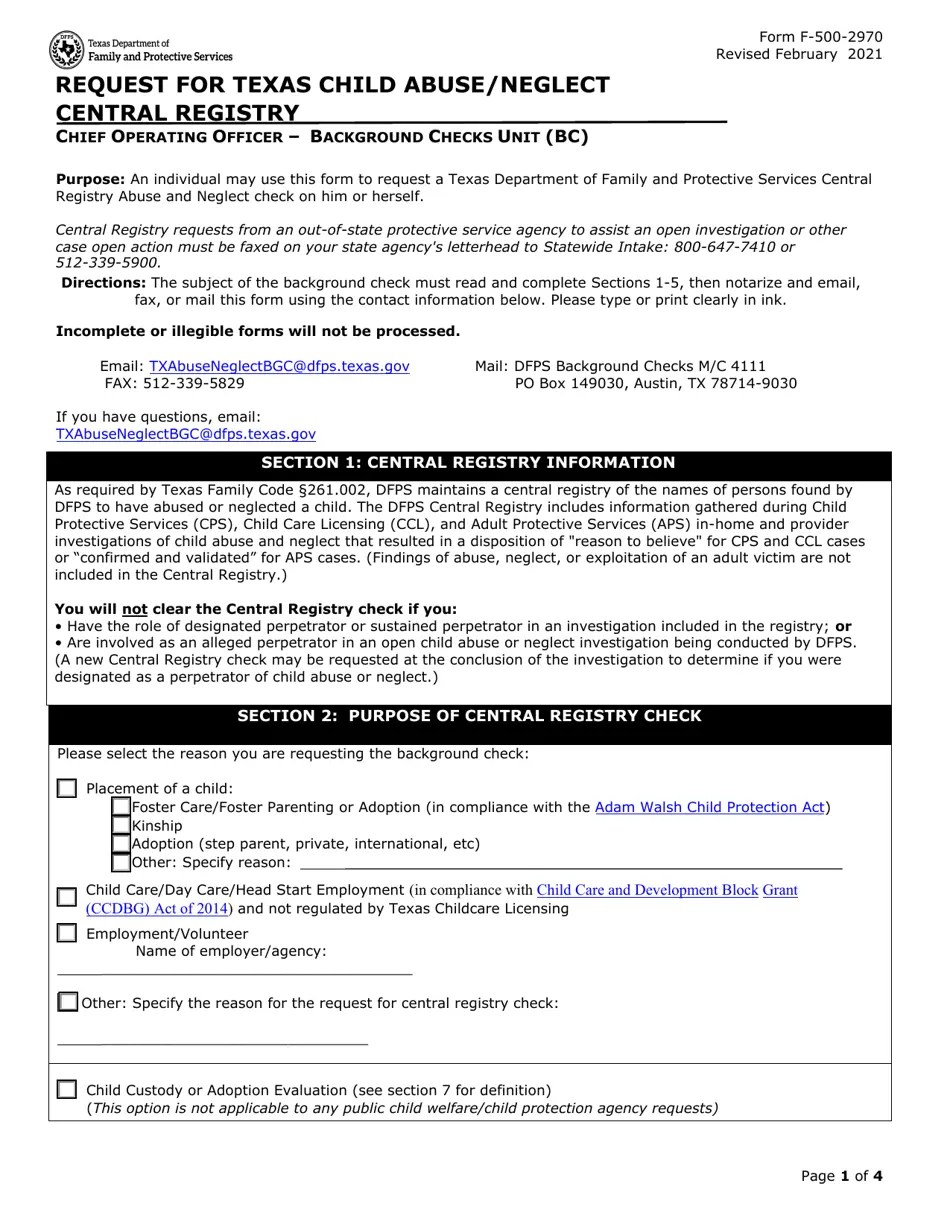 Form F5002970 Download Fillable PDF or Fill Online Request for Texas