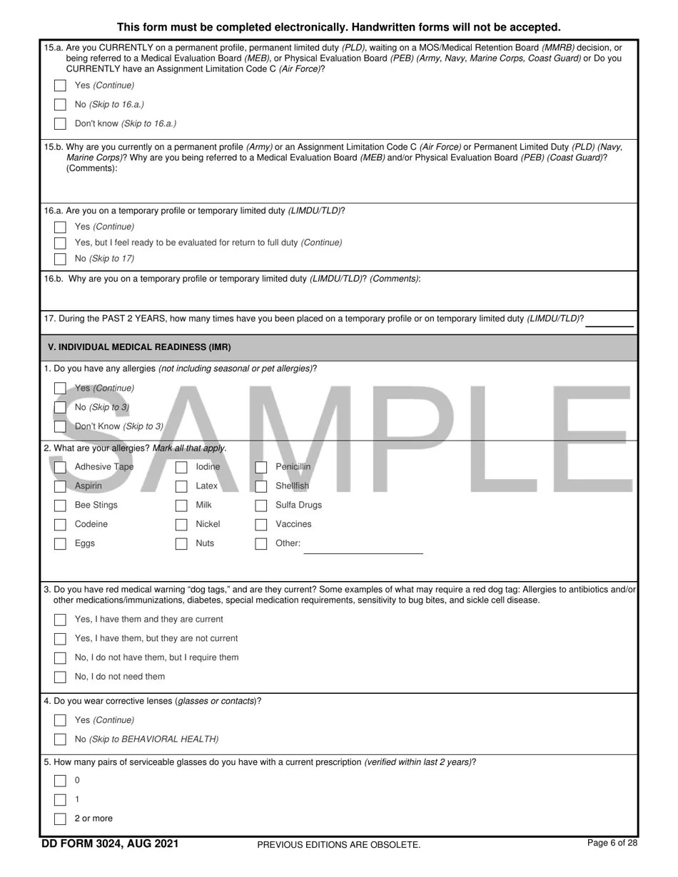 DD Form 3024 Download Printable PDF or Fill Online Annual Periodic