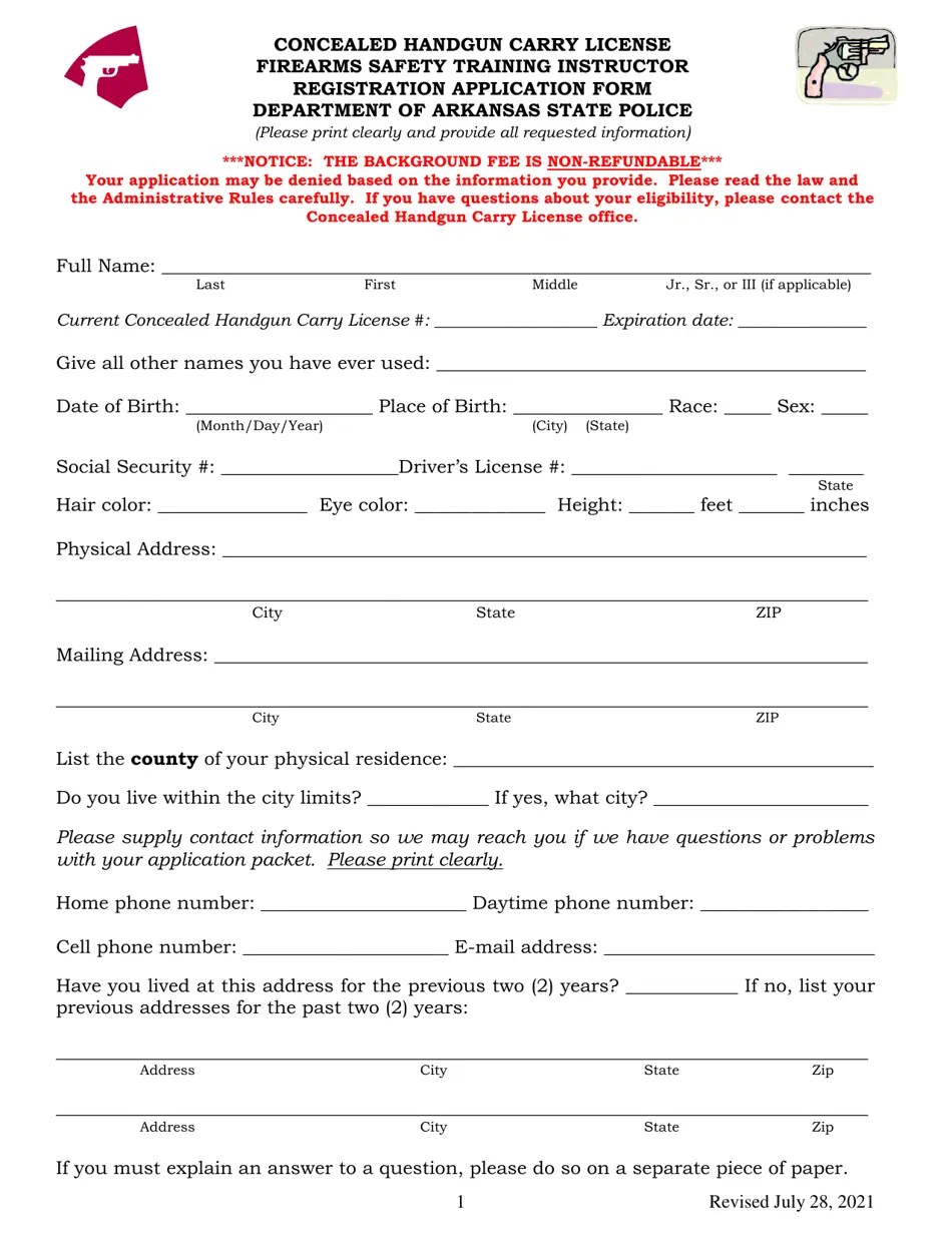 Arkansas Concealed Handgun Carry License Firearms Safety Training