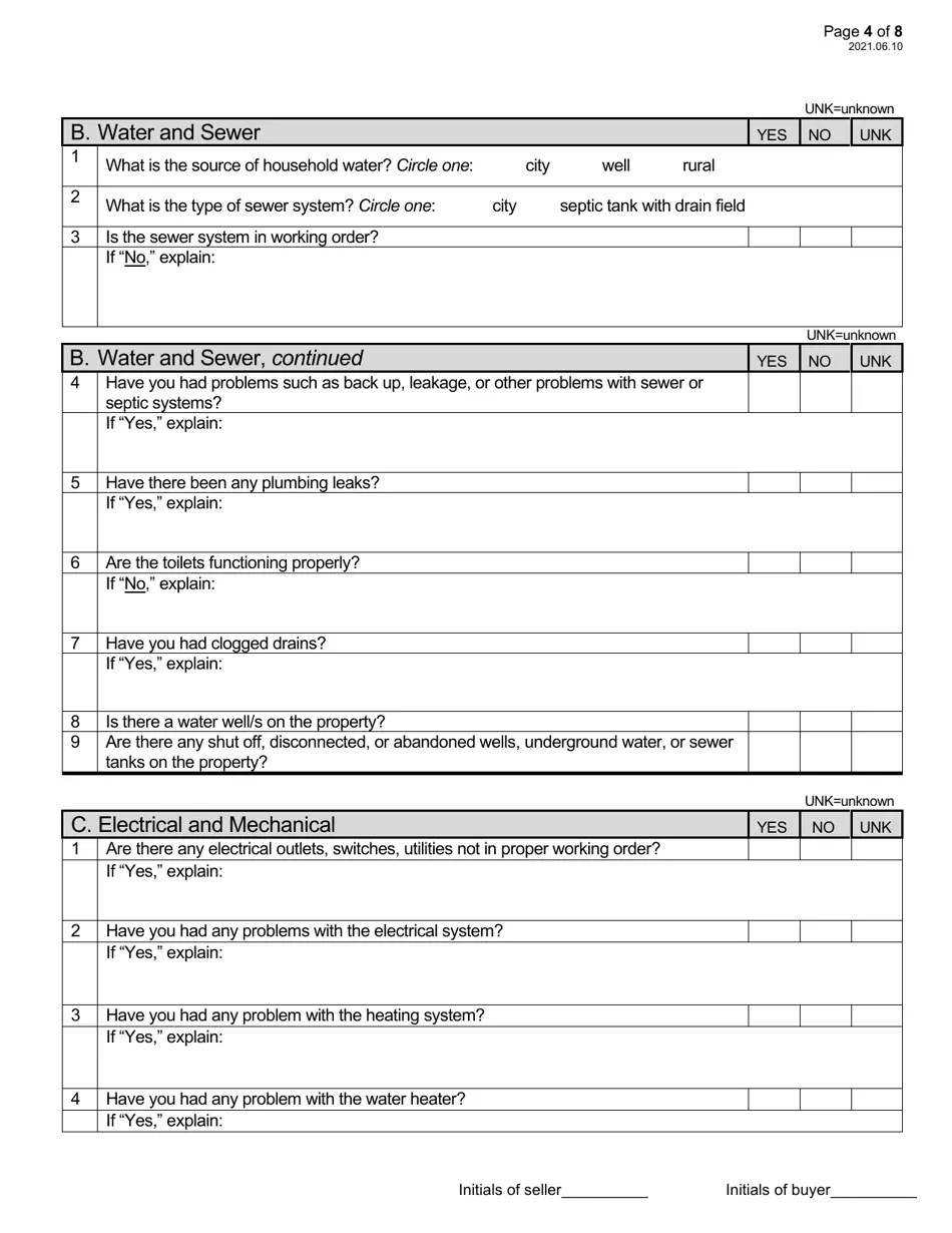 North Dakota Seller's Property Disclosure Form Download Printable PDF