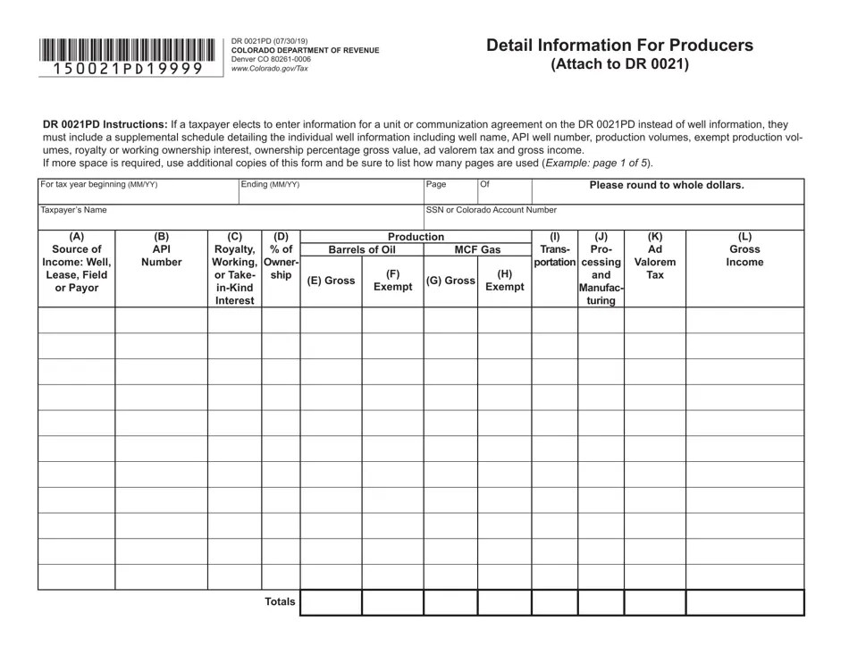 Form DR0021PD Download Fillable PDF or Fill Online Oil & Gas Severance