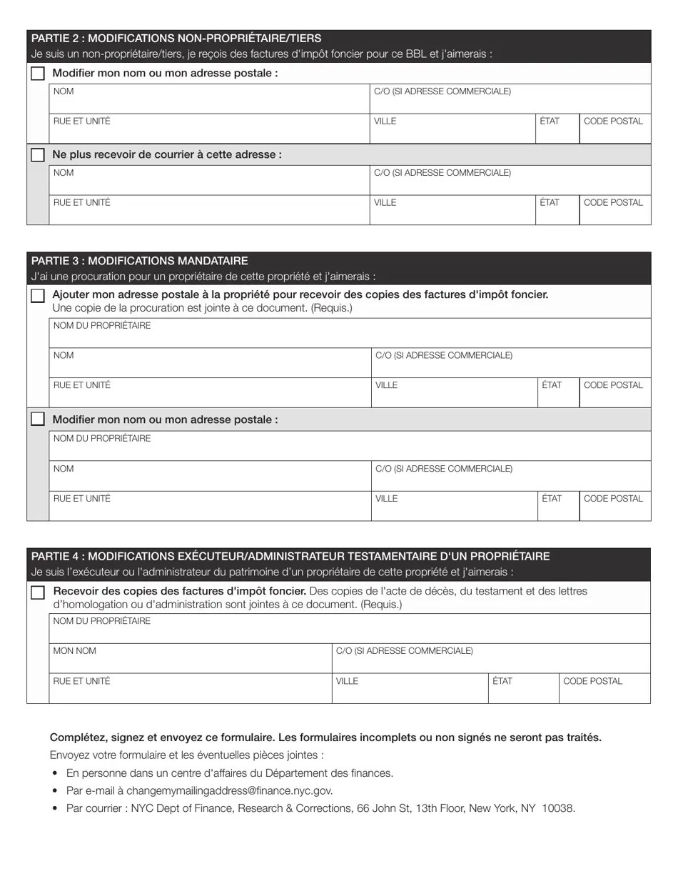 New York City Property Information Update Form Fill Out, Sign Online