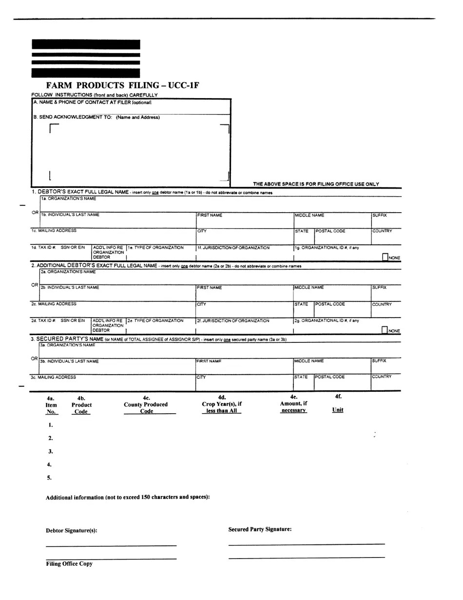 Form UCC1F Fill Out, Sign Online and Download Fillable PDF, Alabama