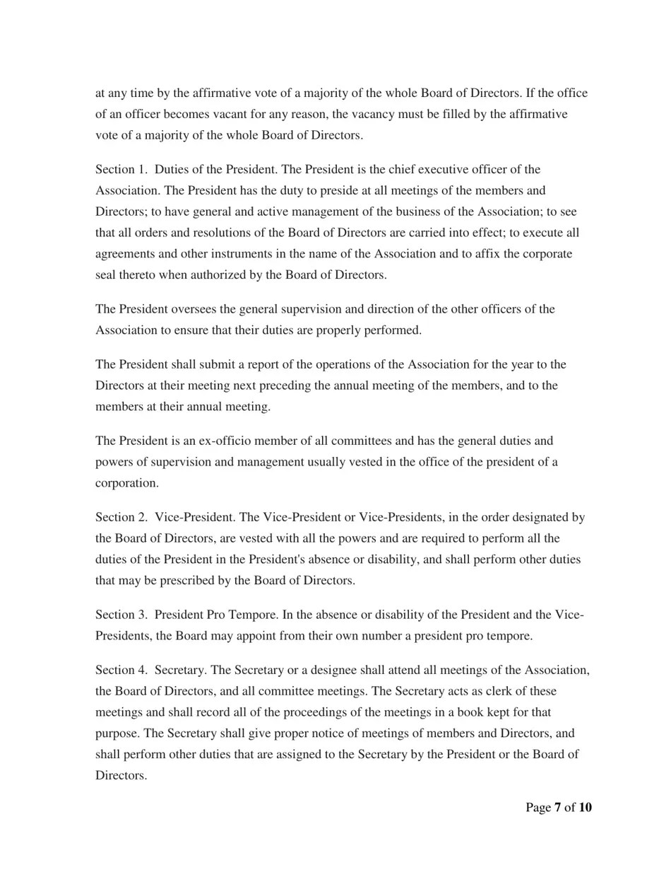 Delaware Model Home Owners Association Bylaws Download Printable PDF