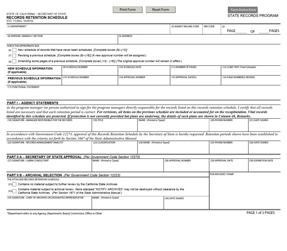 Form STD.73 Fill Out, Sign Online and Download Fillable PDF