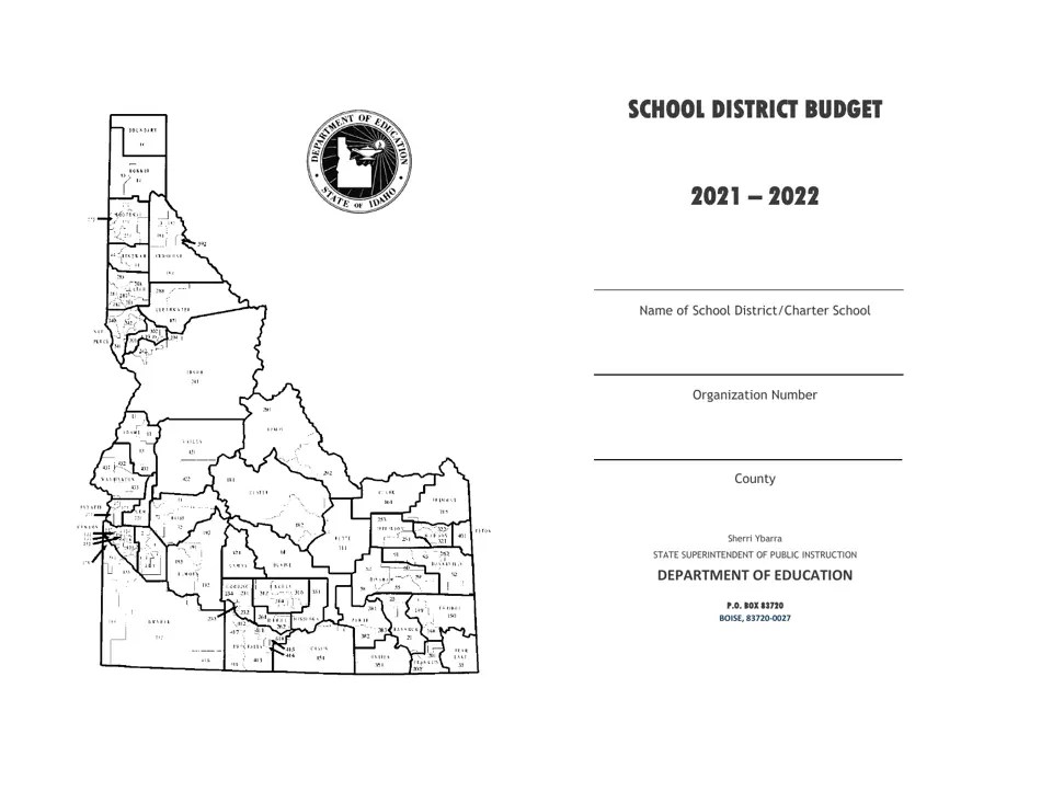 2022 Idaho School District Budget Cover Fill Out, Sign Online and