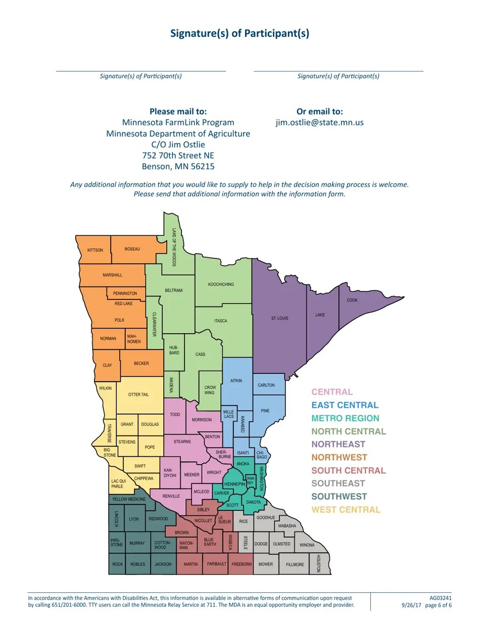 Form AG03241 Download Fillable PDF or Fill Online Minnesota Farm Link