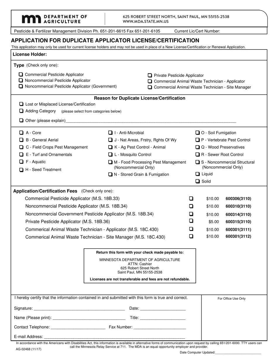 Form AG02468 Download Printable PDF or Fill Online Application for