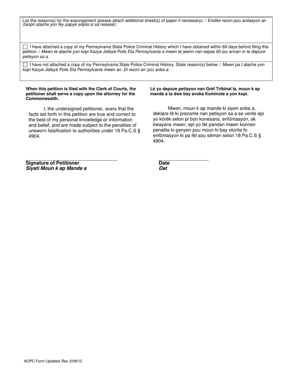 Pennsylvania Petition for Expungement Pursuant to Pa.r.crim.p. 790 Fill Out, Sign Online and