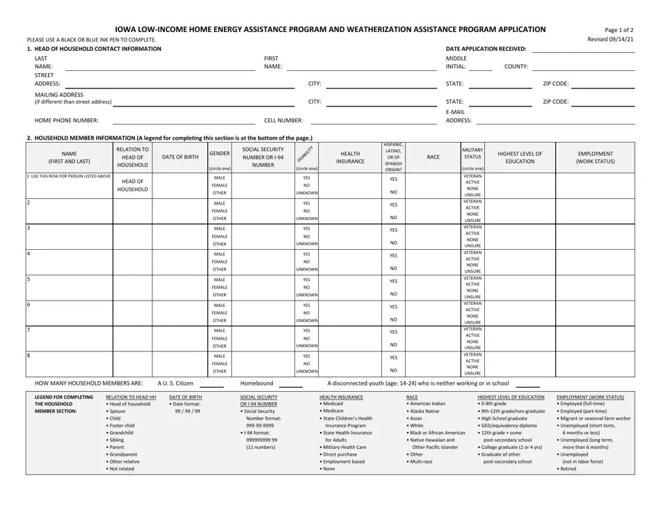 Iowa Iowa Home Energy Assistance Program and Weatherization