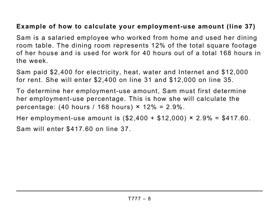 Form T777 Fill Out, Sign Online and Download Printable PDF, Canada