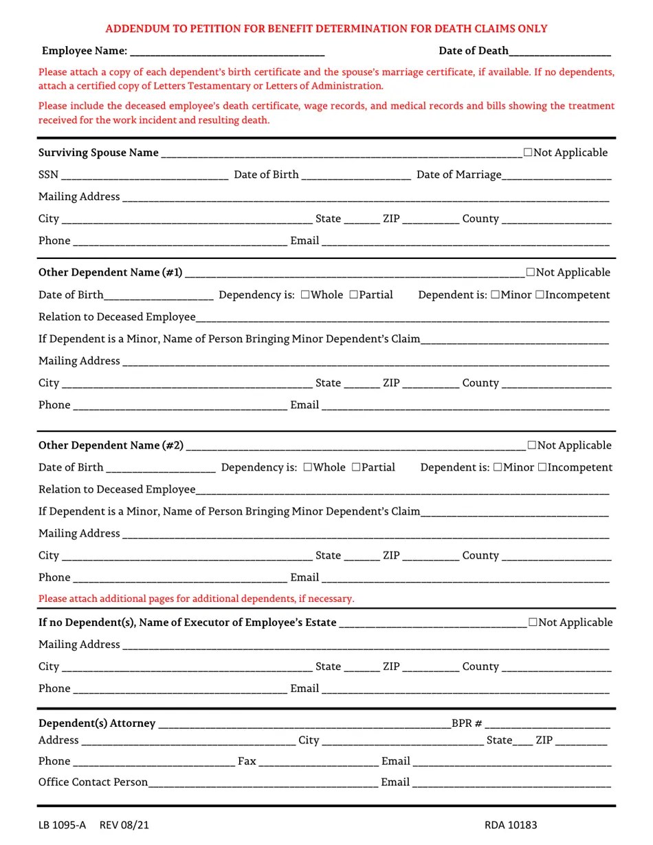 Form LB1095A Fill Out, Sign Online and Download Fillable PDF