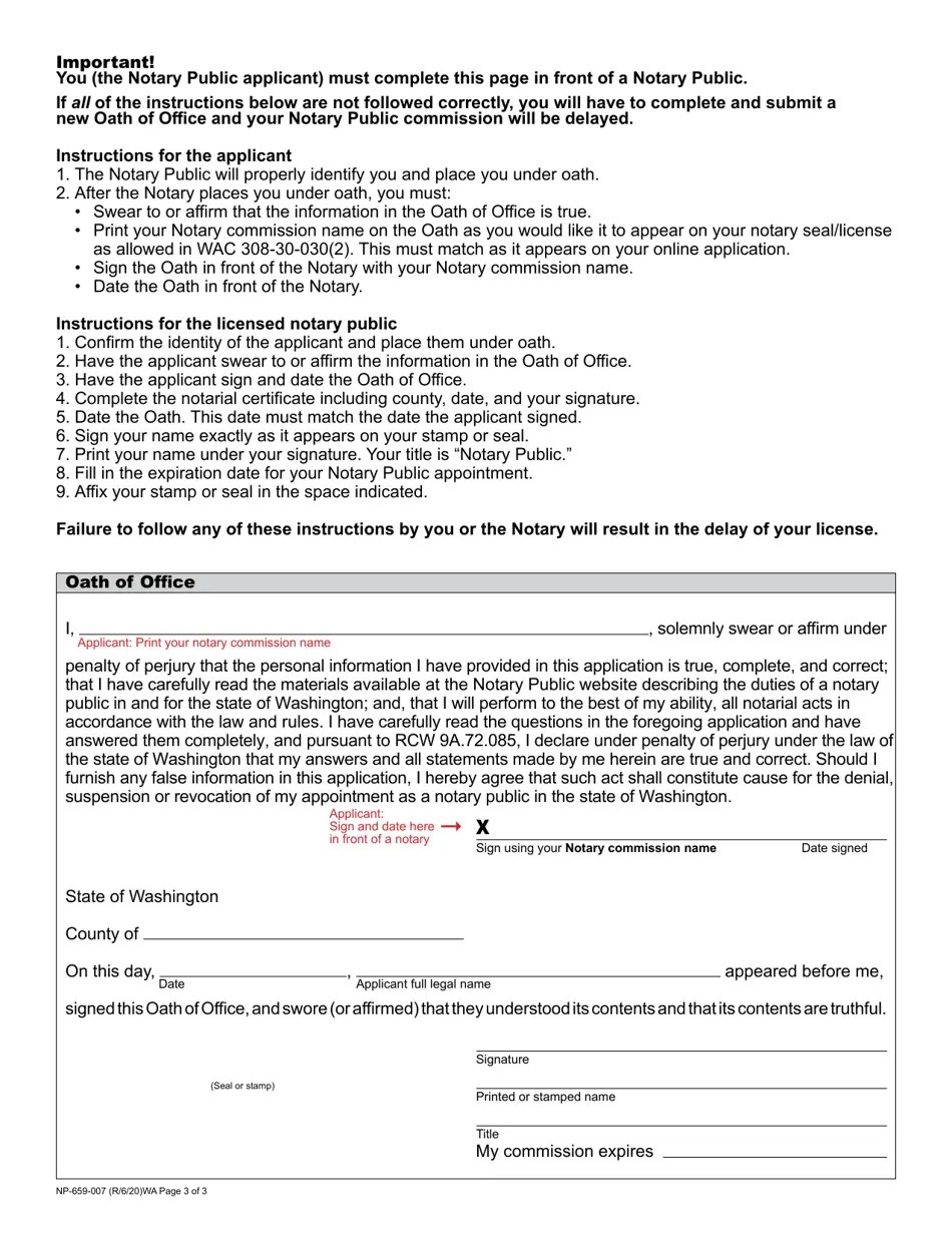 Form NP659007 Download Fillable PDF or Fill Online Notary Public