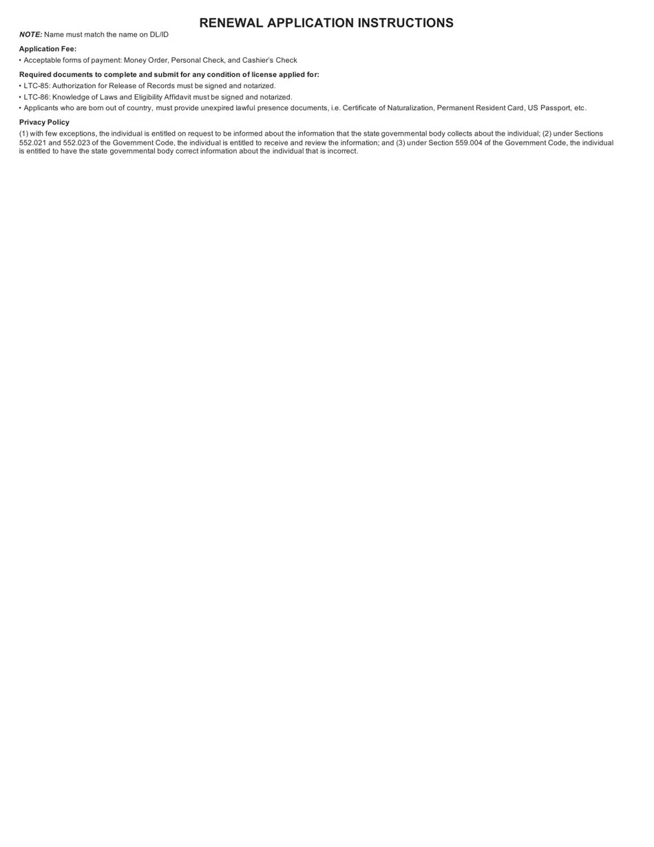 Form LTC77 Download Fillable PDF or Fill Online Handgun Licensing